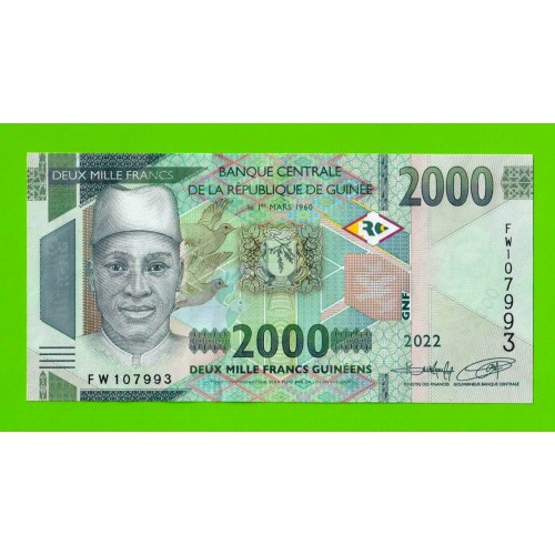 Гвинея - 2000 франков - 2022 - UNC!!!