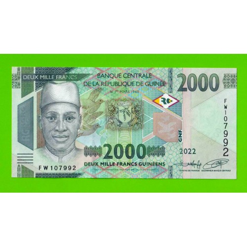 Гвинея - 2000 франков - 2022 - UNC!!!
