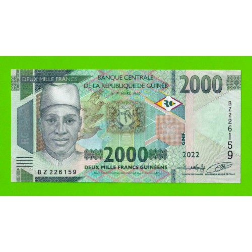 Гвинея - 2000 франков - 2022 - UNC!!!