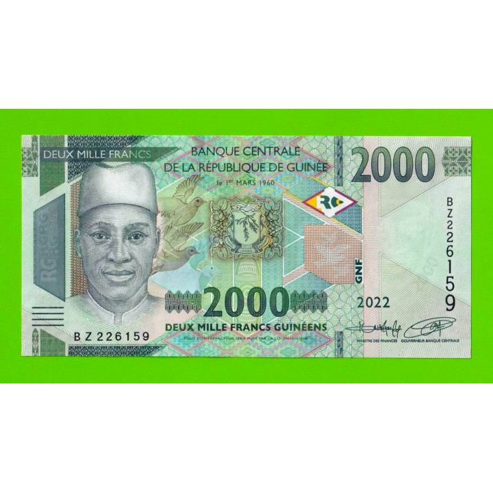 Гвинея - 2000 франков - 2022 - UNC!!!