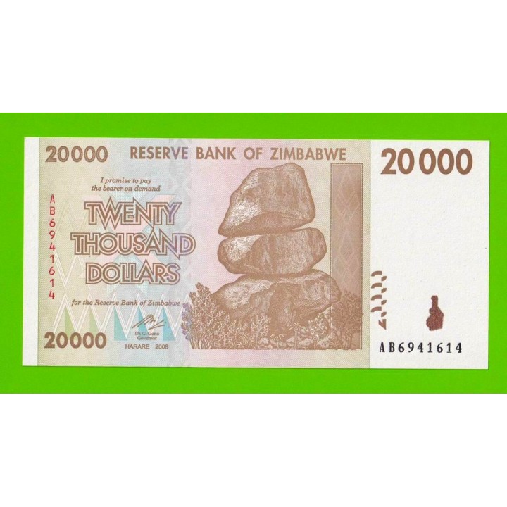 Зимбабве - 20000 долларов - 2008 - UNC!!!