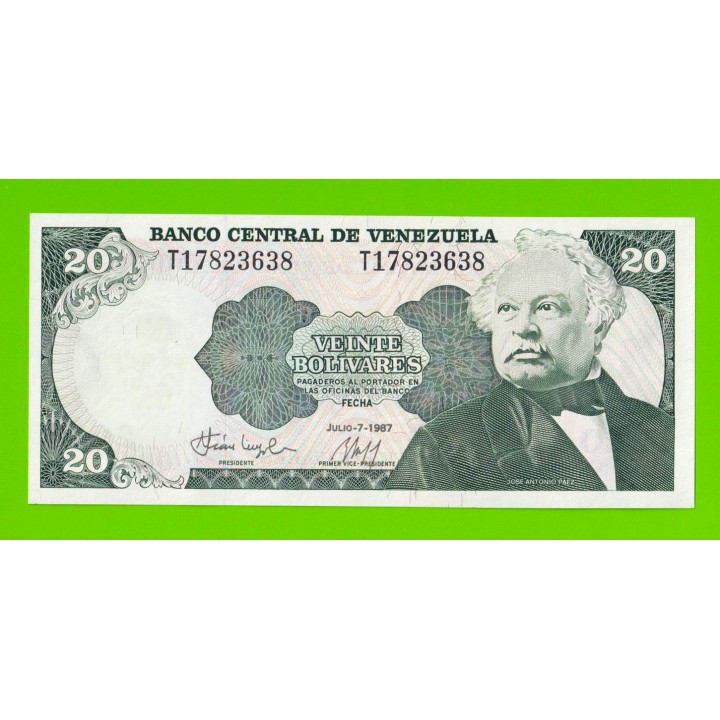 Венесуэла - 20 боливаров - 1987 - UNC!!!