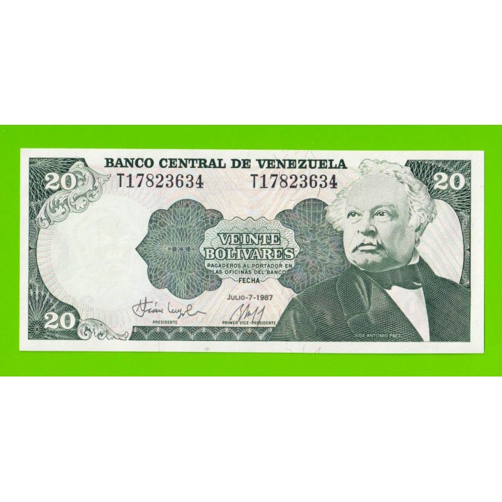 Венесуэла - 20 боливаров - 1987 - UNC!!!