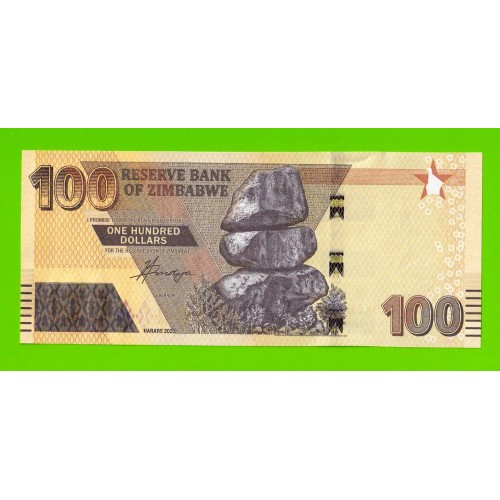 Зимбабве - 100 долларов - 2023 (AM) - UNC!!!