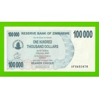 Зимбабве - 100000 долларов - 2006 - UNC!!!