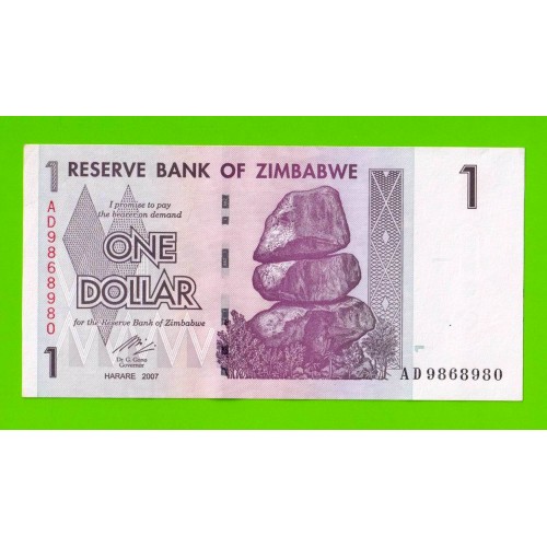 Зимбабве - 1 доллар - 2007 - aUNC!!!