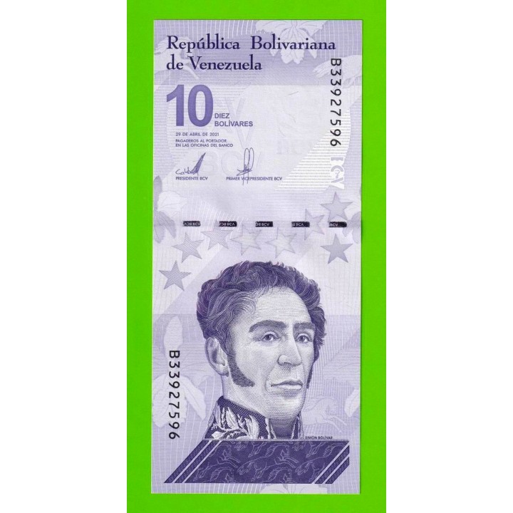 Венесуэла - 10 боливаров - 2021 (B) - UNC!!!