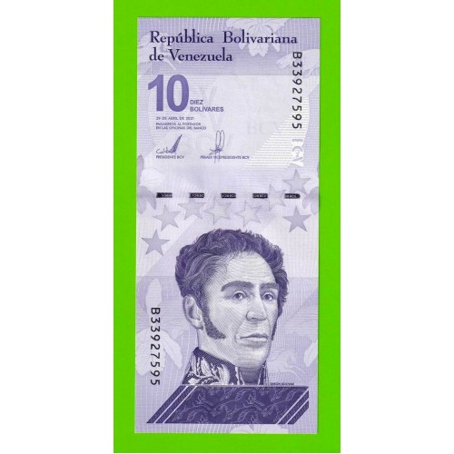 Венесуэла - 10 боливаров - 2021 (B) - UNC!!!
