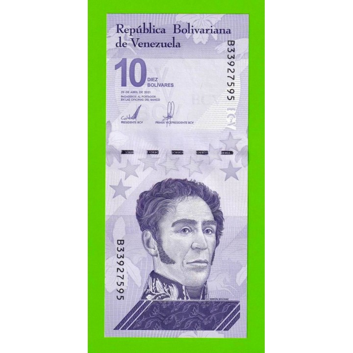Венесуэла - 10 боливаров - 2021 (B) - UNC!!!