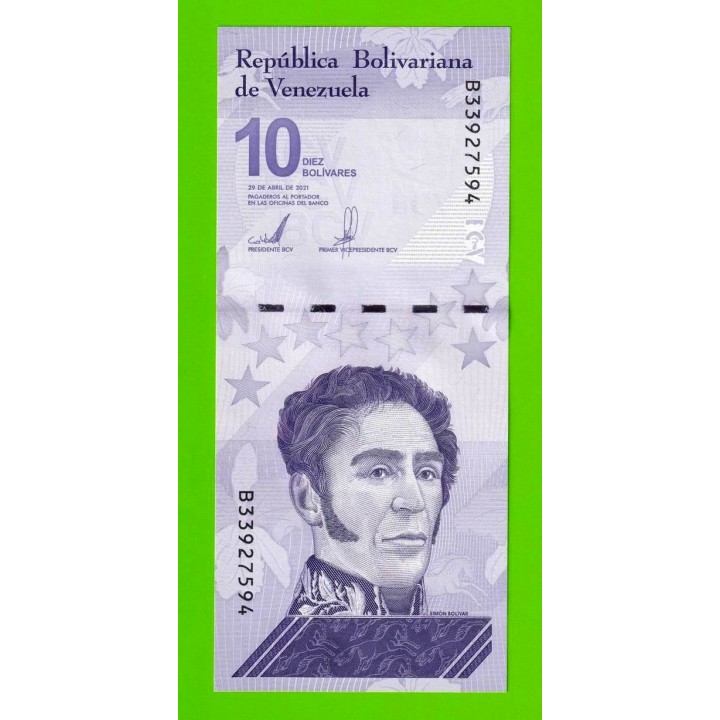 Венесуэла - 10 боливаров - 2021 (B) - UNC!!!