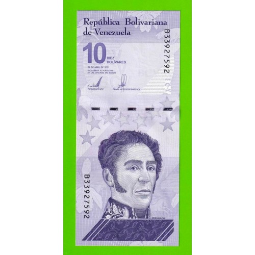 Венесуэла - 10 боливаров - 2021 (B) - UNC!!!