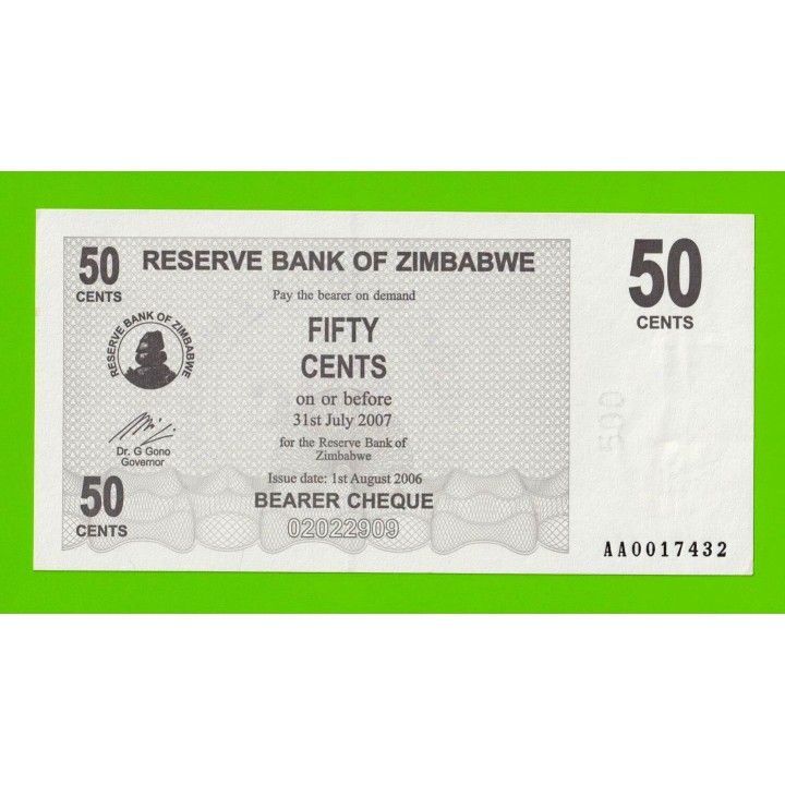 Зимбабве - 50 центов - 2006 - aUNC!!!