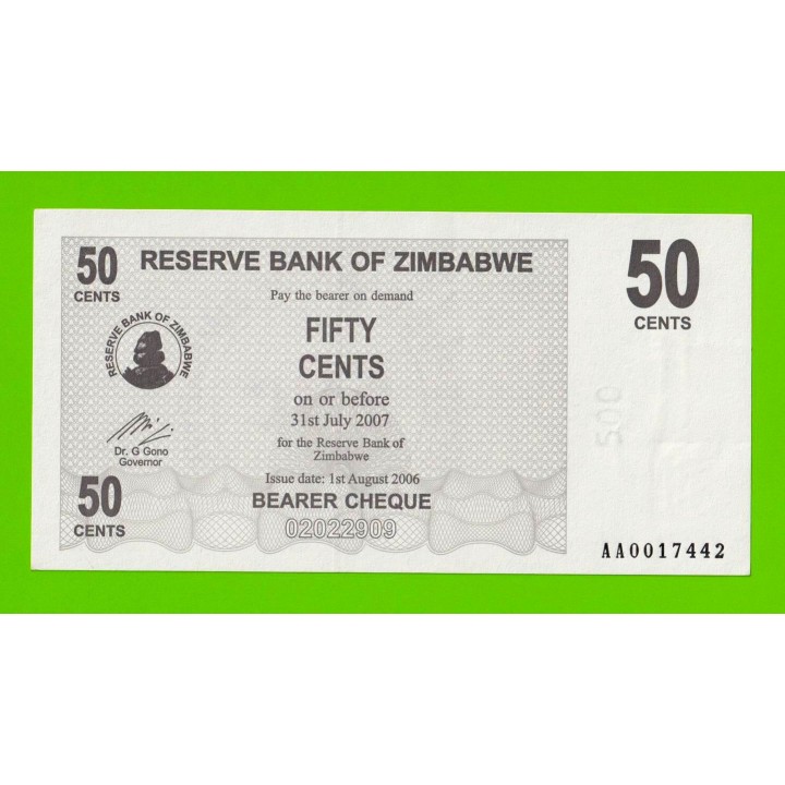 Зимбабве - 50 центов - 2006 - aUNC!!!