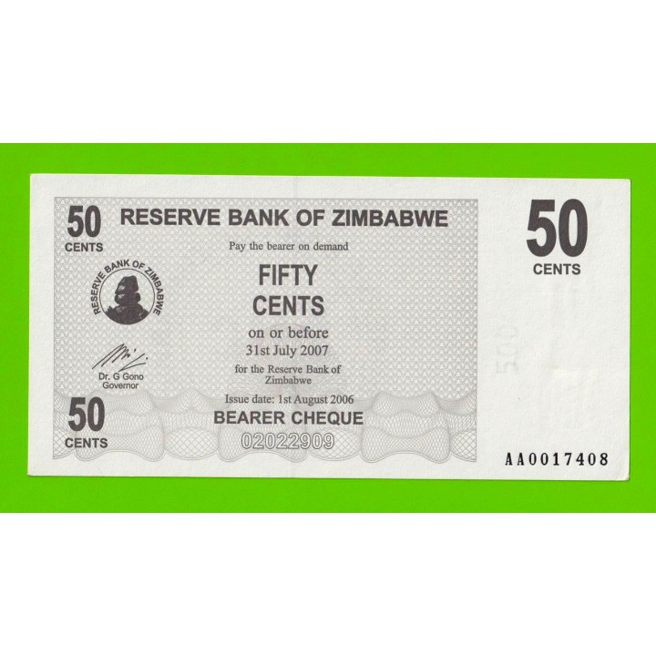 Зимбабве - 50 центов - 2006 - aUNC!!!