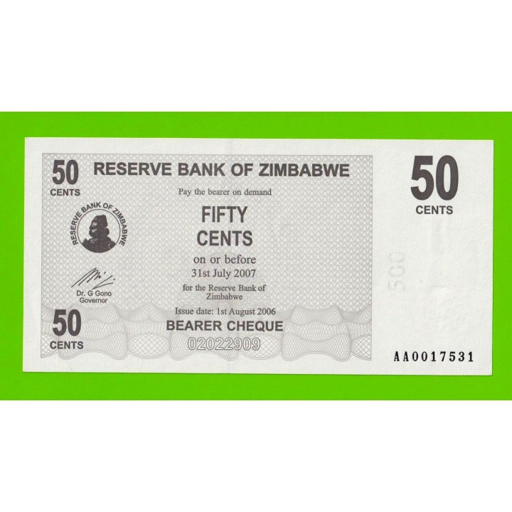 Зимбабве - 50 центов - 2006 - aUNC!!!