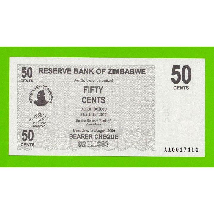 Зимбабве - 50 центов - 2006 - aUNC!!!