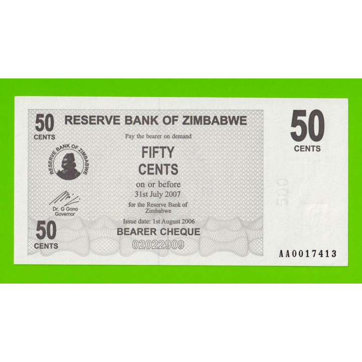 Зимбабве - 50 центов - 2006 - aUNC!!!