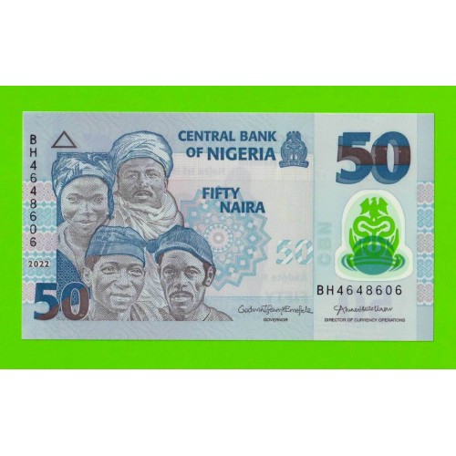 Нигерия - 50 найра - 2022 - полимер - UNC!!!
