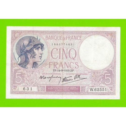 Франция - 5 франков - 1939