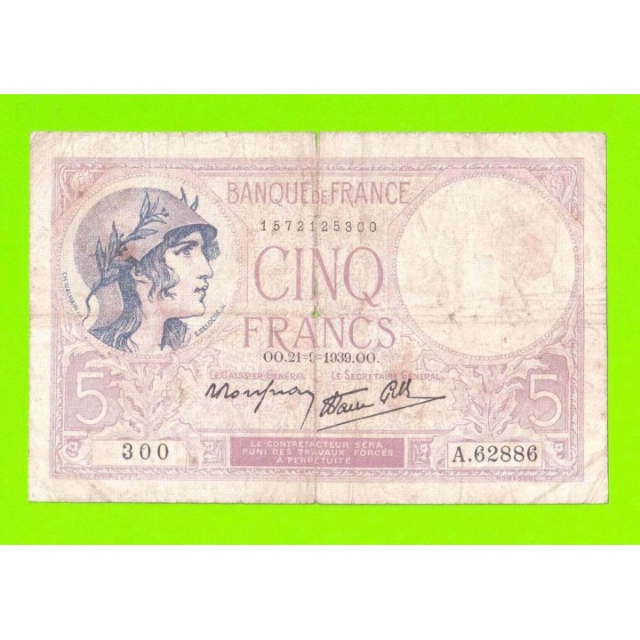 Франция - 5 франков - 1939