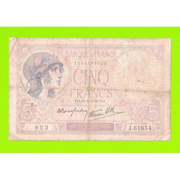 Франция - 5 франков - 1939