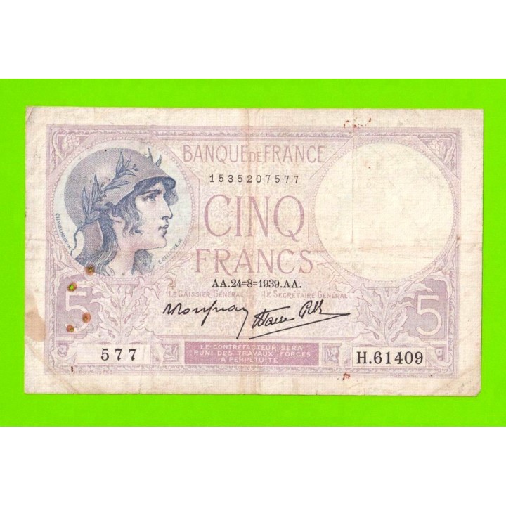 Франция - 5 франков - 1939