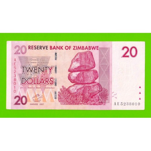 Зимбабве - 20 долларов - 2007 (AE)