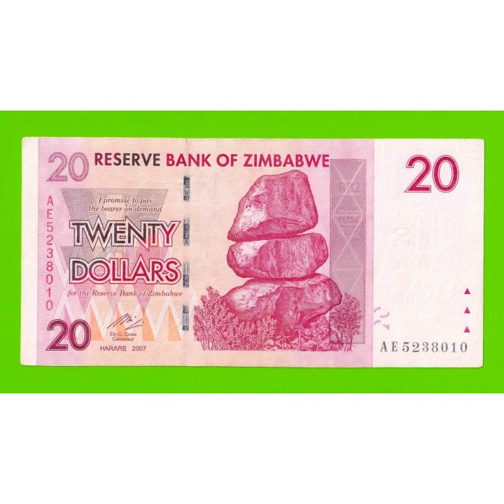 Зимбабве - 20 долларов - 2007 (AE)