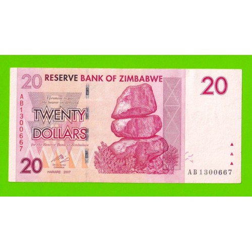 Зимбабве - 20 долларов - 2007 (AB)