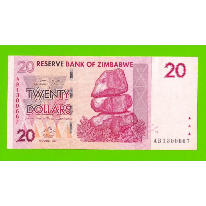 Зимбабве - 20 долларов - 2007 (AB)