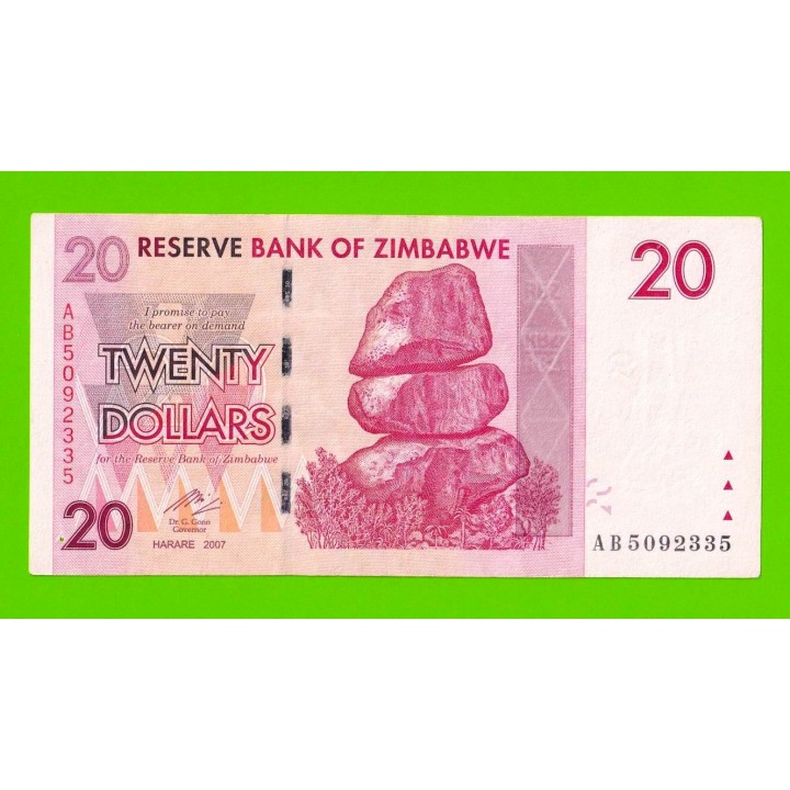 Зимбабве - 20 долларов - 2007 (AB)