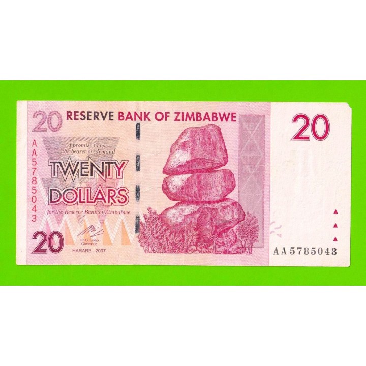Зимбабве - 20 долларов - 2007 (AA)