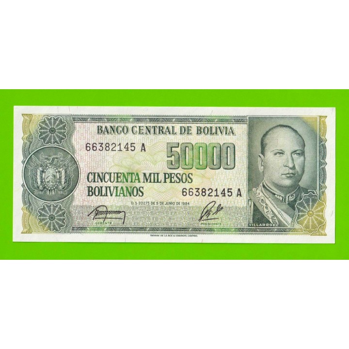 Боливия - 50000 боливиано - 1984 - UNC-!!!