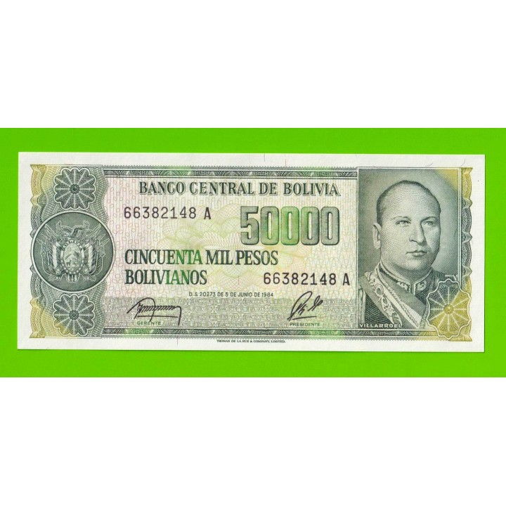 Боливия - 50000 боливиано - 1984 - UNC-!!!