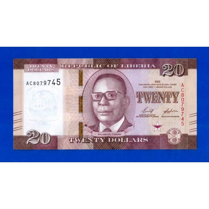 Либерия - 20 долларов - 2022 - UNC!!!