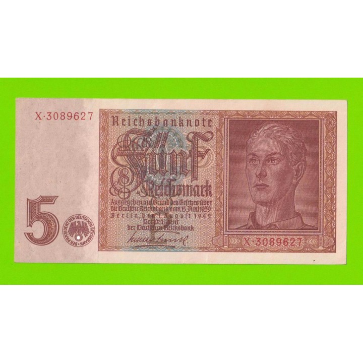 Германия - 5 марок - 1942 (X) - XF+++!!!