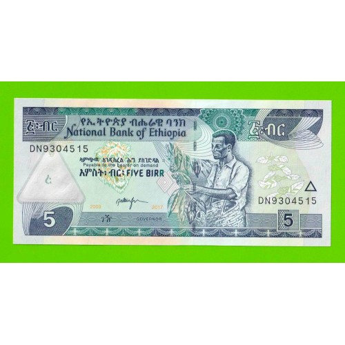 Эфиопия - 5 быров - 2009 (2017) - UNC!!!