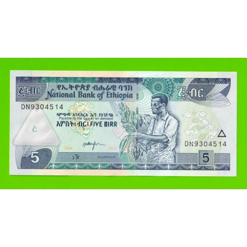 Эфиопия - 5 быров - 2009 (2017) - UNC!!!