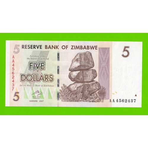 Зимбабве - 5 долларов - 2007 (AA)