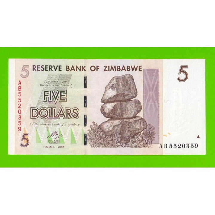 Зимбабве - 5 долларов - 2007 (AB)