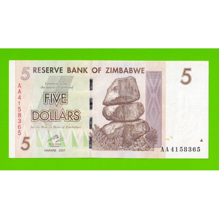 Зимбабве - 5 долларов - 2007 (AA)