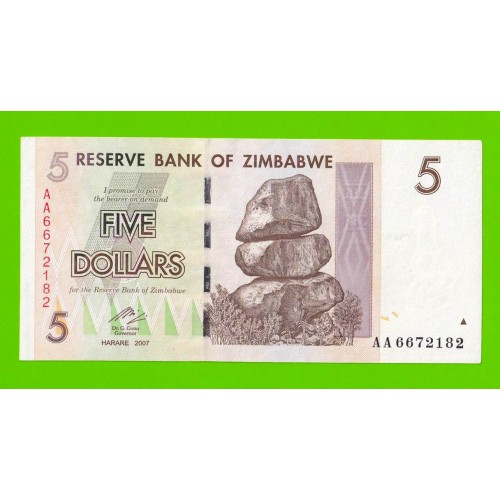 Зимбабве - 5 долларов - 2007 (AA)