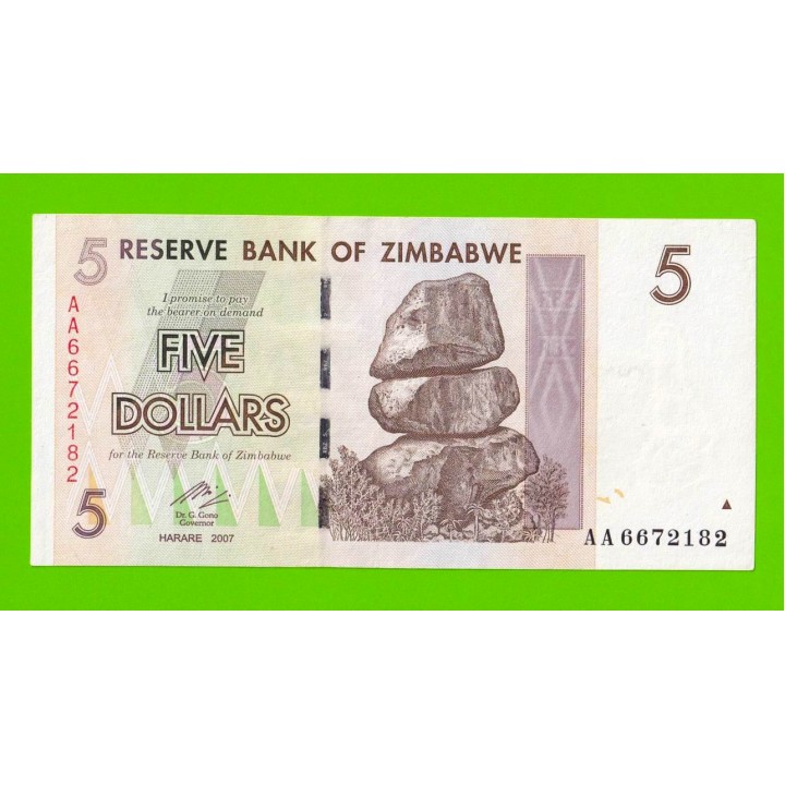 Зимбабве - 5 долларов - 2007 (AA)