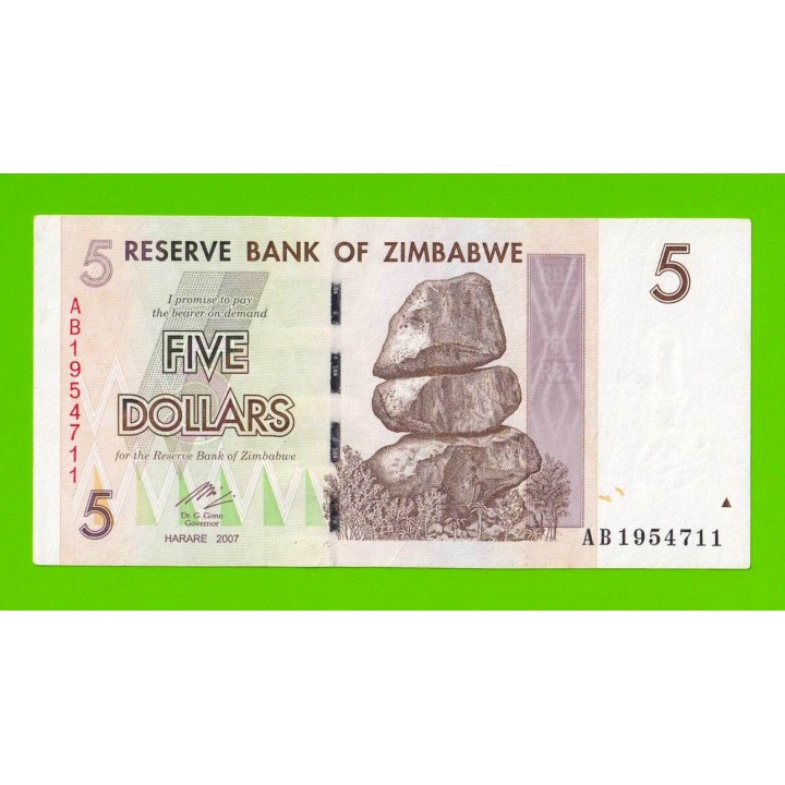 Зимбабве - 5 долларов - 2007 (AB)