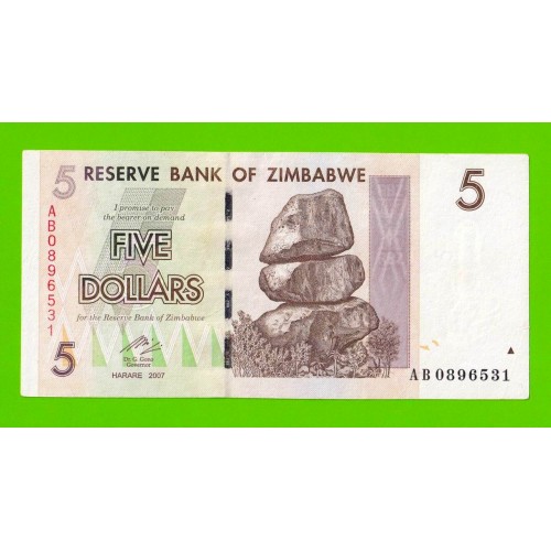 Зимбабве - 5 долларов - 2007 (AB)