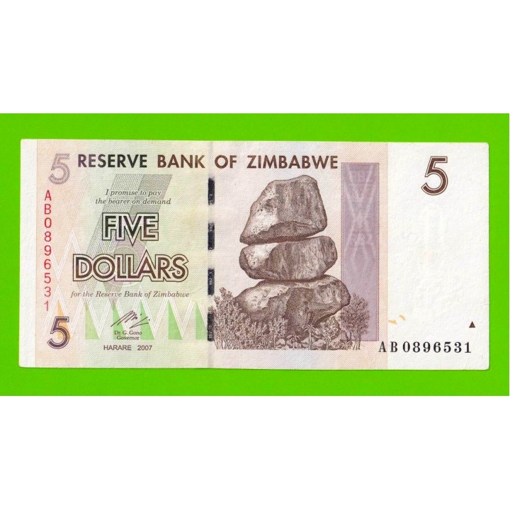 Зимбабве - 5 долларов - 2007 (AB)