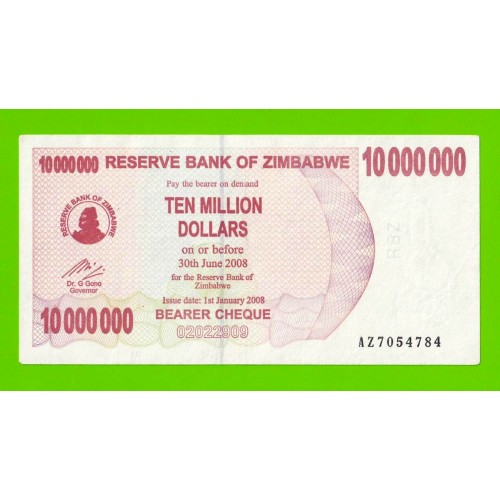 Зимбабве - 10000000 / 10 миллионов долларов - 2008 (AZ)