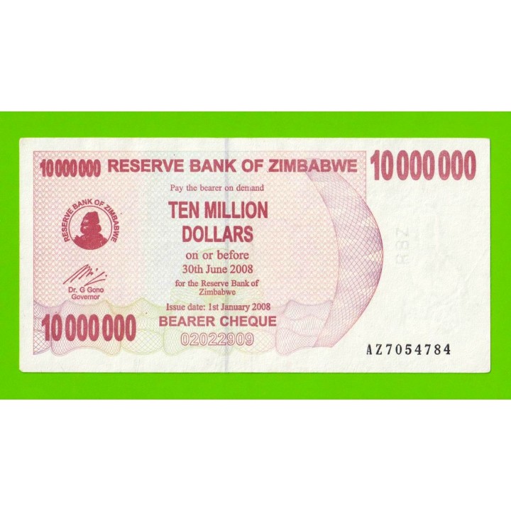 Зимбабве - 10000000 / 10 миллионов долларов - 2008 (AZ)