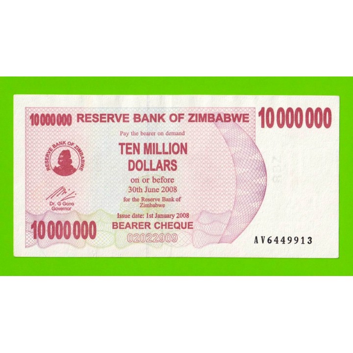 Зимбабве - 10000000 / 10 миллионов долларов - 2008 (AV)