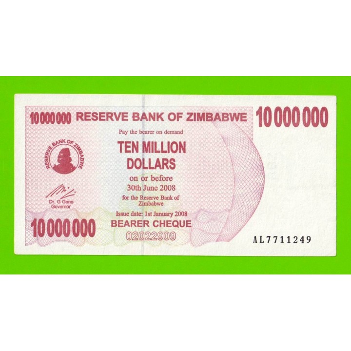 Зимбабве - 10000000 / 10 миллионов долларов - 2008 (AL)